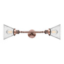Cone Bath Vanity Light shown in the Antique Copper finish with a Seedy shade