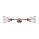 Cone Bath Vanity Light shown in the Antique Copper finish with a Clear shade