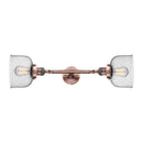Bell Bath Vanity Light shown in the Antique Copper finish with a Seedy shade