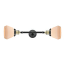 Fulton Bath Vanity Light shown in the Black Antique Brass finish with a Matte White shade
