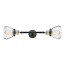 Fulton Bath Vanity Light shown in the Black Antique Brass finish with a Clear shade