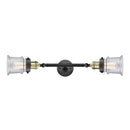 Canton Bath Vanity Light shown in the Black Antique Brass finish with a Seedy shade