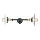 Halophane Bath Vanity Light shown in the Black Antique Brass finish with a Matte White Halophane shade