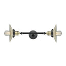 Halophane Bath Vanity Light shown in the Black Antique Brass finish with a Clear Halophane shade