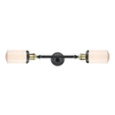 Dover Bath Vanity Light shown in the Black Antique Brass finish with a Matte White shade