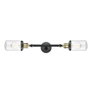 Dover Bath Vanity Light shown in the Black Antique Brass finish with a Clear shade