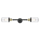 Dover Bath Vanity Light shown in the Black Antique Brass finish with a Seedy shade