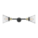 Cone Bath Vanity Light shown in the Black Antique Brass finish with a Clear shade