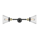 Cone Bath Vanity Light shown in the Black Antique Brass finish with a Seedy shade