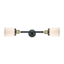 Bell Bath Vanity Light shown in the Black Antique Brass finish with a Matte White shade