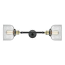 Bell Bath Vanity Light shown in the Black Antique Brass finish with a Clear shade
