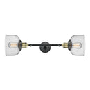 Bell Bath Vanity Light shown in the Black Antique Brass finish with a Seedy shade