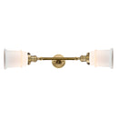 Canton Bath Vanity Light shown in the Brushed Brass finish with a Matte White shade