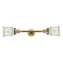 Canton Bath Vanity Light shown in the Brushed Brass finish with a Seedy shade