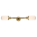 Dover Bath Vanity Light shown in the Brushed Brass finish with a Matte White shade