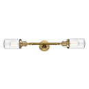 Dover Bath Vanity Light shown in the Brushed Brass finish with a Seedy shade
