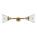 Cone Bath Vanity Light shown in the Brushed Brass finish with a Seedy shade