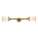 Bell Bath Vanity Light shown in the Brushed Brass finish with a Matte White shade