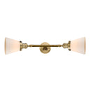 Cone Bath Vanity Light shown in the Brushed Brass finish with a Matte White shade