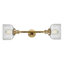 Bell Bath Vanity Light shown in the Brushed Brass finish with a Clear shade