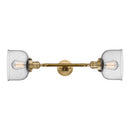 Bell Bath Vanity Light shown in the Brushed Brass finish with a Seedy shade