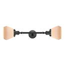 Fulton Bath Vanity Light shown in the Matte Black finish with a Matte White shade