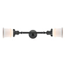 Canton Bath Vanity Light shown in the Matte Black finish with a Matte White shade