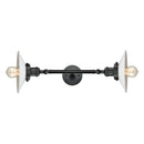 Halophane Bath Vanity Light shown in the Matte Black finish with a Matte White Halophane shade