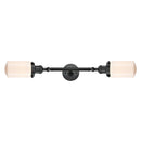 Dover Bath Vanity Light shown in the Matte Black finish with a Matte White shade