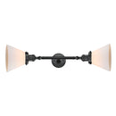 Cone Bath Vanity Light shown in the Matte Black finish with a Matte White shade