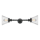 Cone Bath Vanity Light shown in the Matte Black finish with a Seedy shade