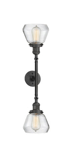 Innovations Lighting 2 Light Vintage Vertical Bath Vanity Light 180 Degree Adjustable Swivels Clear Fulton glass 208LOBG172