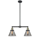 Cone Island Light shown in the Black Antique Brass finish with a Plated Smoke shade