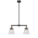 Cone Island Light shown in the Black Antique Brass finish with a Clear shade