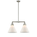 Cone Island Light shown in the Brushed Satin Nickel finish with a Matte White shade