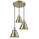 Appalachian Multi-Pendant shown in the Antique Brass finish with a Antique Brass shade
