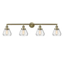 Fulton Bath Vanity Light shown in the Antique Brass finish with a Clear shade