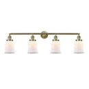 Canton Bath Vanity Light shown in the Antique Brass finish with a Matte White shade