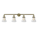 Bellmont Bath Vanity Light shown in the Antique Brass finish with a Seedy shade