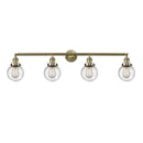 Beacon Bath Vanity Light shown in the Antique Brass finish with a Seedy shade