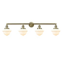 Oxford Bath Vanity Light shown in the Antique Brass finish with a Matte White shade
