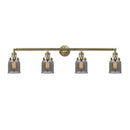 Bell Bath Vanity Light shown in the Antique Brass finish with a Plated Smoke shade