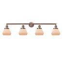 Fulton Bath Vanity Light shown in the Antique Copper finish with a Matte White shade