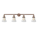 Bellmont Bath Vanity Light shown in the Antique Copper finish with a Seedy shade