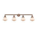 Olean Bath Vanity Light shown in the Antique Copper finish with a Matte White shade