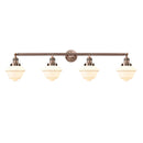Oxford Bath Vanity Light shown in the Antique Copper finish with a Matte White shade