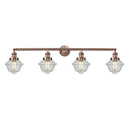 Oxford Bath Vanity Light shown in the Antique Copper finish with a Seedy shade