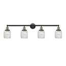 Colton Bath Vanity Light shown in the Black Antique Brass finish with a Clear Halophane shade