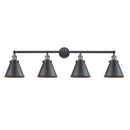 Appalachian Bath Vanity Light shown in the Black Antique Brass finish with a Matte Black shade