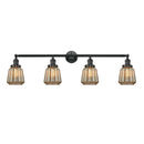 Chatham Bath Vanity Light shown in the Matte Black finish with a Mercury shade